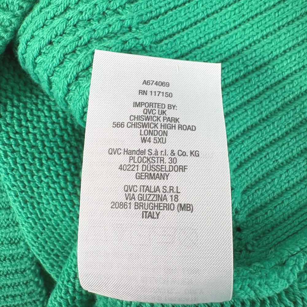 Belle by Kim Gravel Sweater Size XL Green Shaker Knit Crew Neck Pullover A674069 - Picture 5 of 8
